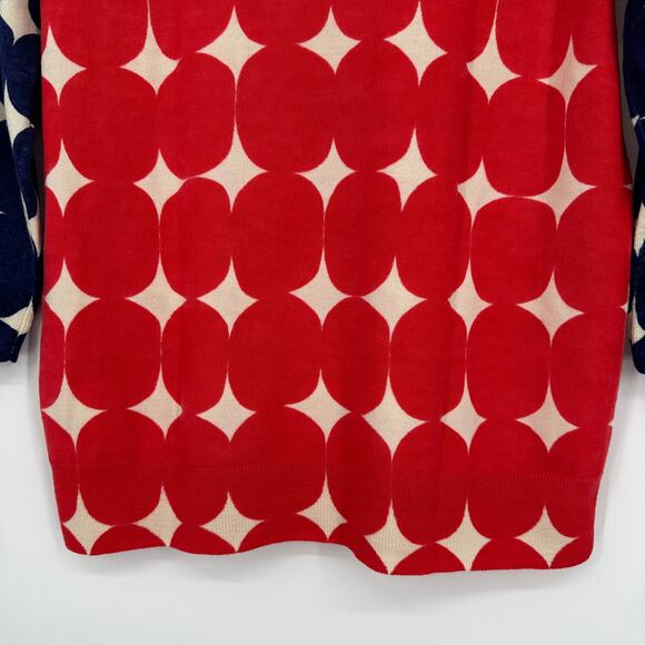 J. Crew 100% Merino Wool Tippi Sweater Pop Art Polka Dot Crew Neck 3/4 Sleeve - Picture 9 of 12